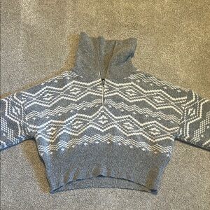 Gray Patterned Women's Sweater